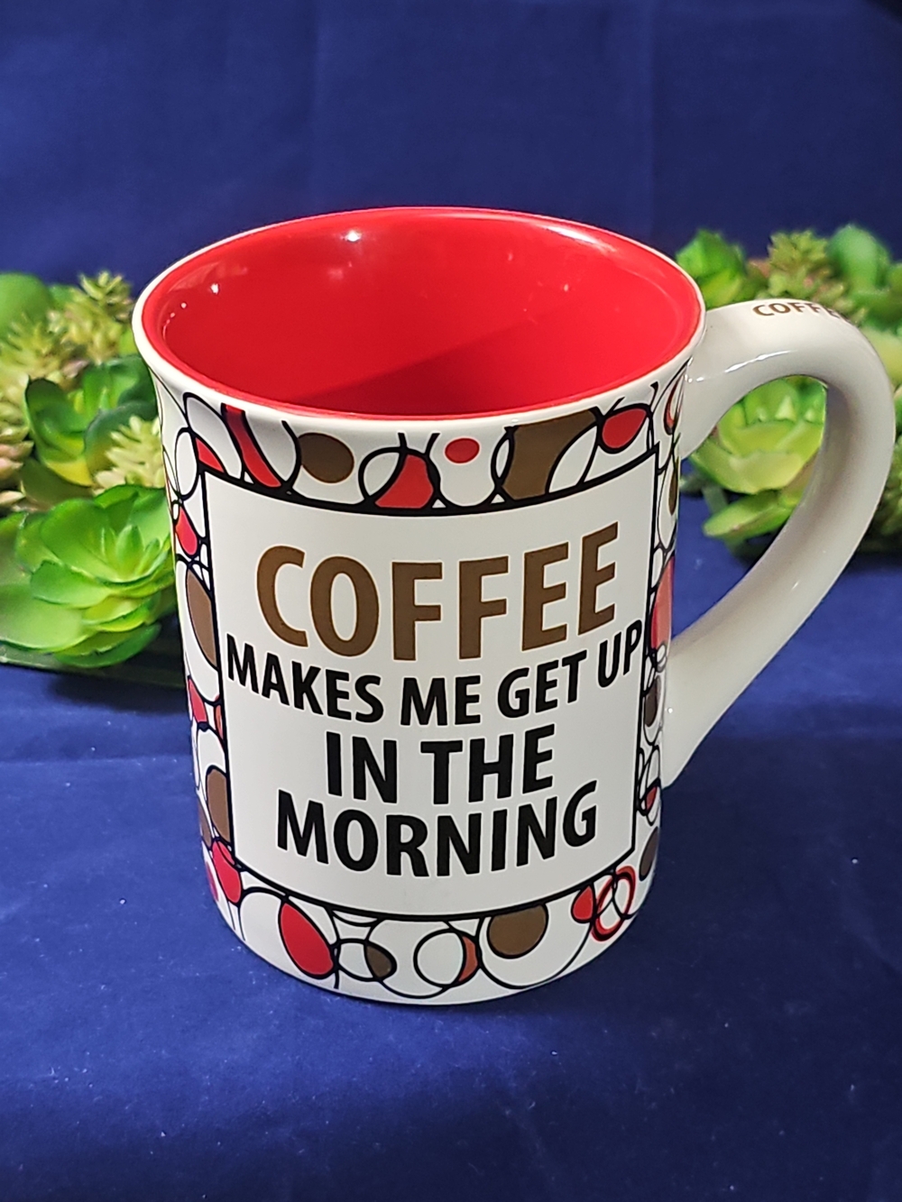 Fun Gift Coffee And Chocolate In The Morning Ceramic Mug - Red, Black And White